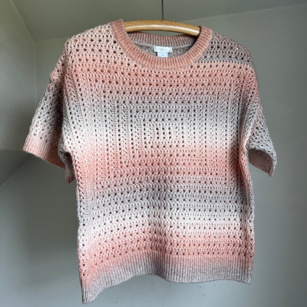 Super soft cozy boxy granny square knit crochet sweater top grannycore cottage M